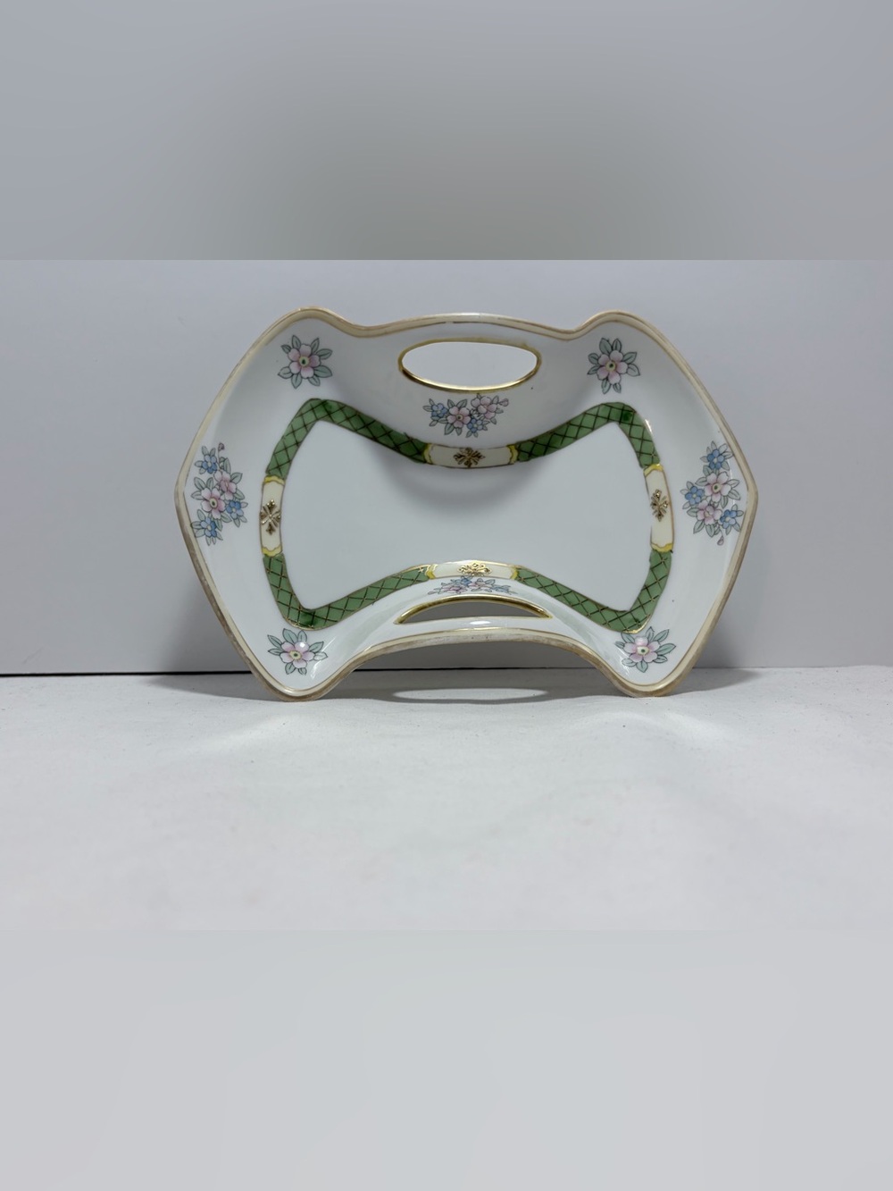 Vintage Nippon Noritake Handpainted Folded Floral Dish